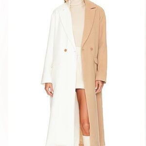 Steve Madden Two-Tone Trench Coat - White and Tan
